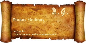 Medus Gedeon névjegykártya